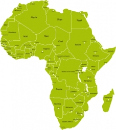  Carte magnétique de l'Afrique, illustré, vert