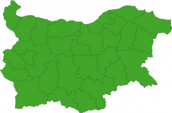  Carte magnétique de la Bulgarie, administrative, vert