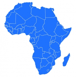 Carte magnétique de l'Afrique, illustré, bleu
