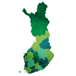  Carte magnétique de la Finlande, illustré, vert