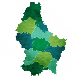  Carte magnétique du Luxembourg, illustré, vert