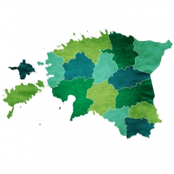  Carte magnétique de l'Estonie, illustré, vert