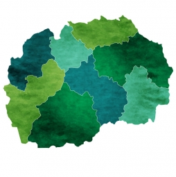  Carte magnétique de la Macédoine, illustré, vert