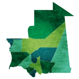  Carte magnétique de la Mauritanie, illustré, vert