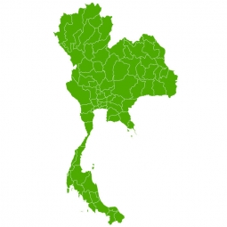  Carte magnétique de la Thaïlande, illustré, vert