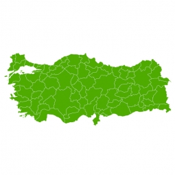  Carte magnétique de la Turquie, illustré, vert