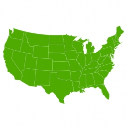 Carte magnétique des États-Unis d'Amérique, illustré, vert