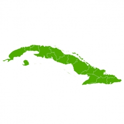  Carte magnétique de Cuba, illustré, vert