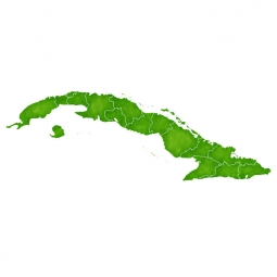  Carte magnétique de Cuba, illustré, vert