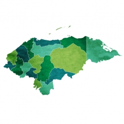  Carte magnétique du Honduras, illustré, vert-bleu