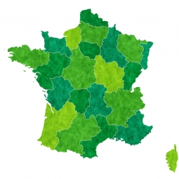  Carte magnétique France, illustré, vert-jaune