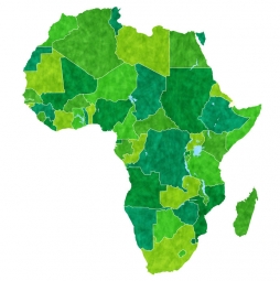  Carte magnétique de l'Afrique, illustré, vert-jaune