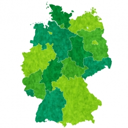  Carte magnétique de l'Allemagne, illustré, vert-jaune