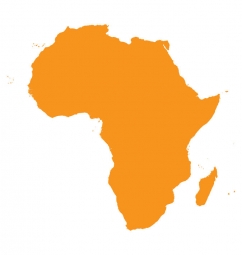  Carte magnétique de l'Afrique, illustré, orange