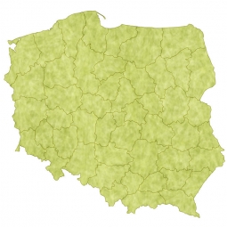  Carte magnétique de la Pologne, illustré, vert