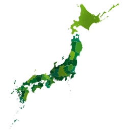  Carte magnétique du Japon, illustré, vert-jaune