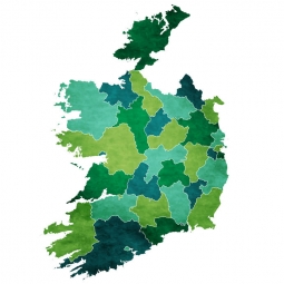 Carte magnétique de l'Irlande, illustré, vert-bleu