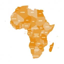  Carte magnétique de l'Afrique, illustré, orange