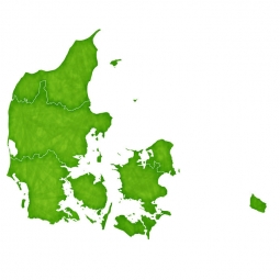  Carte magnétique du Danemark, illustré, vert