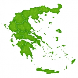  Carte magnétique de la Grèce, illustré, vert