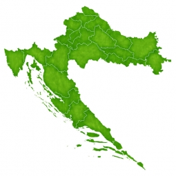  Carte magnétique de la Croatie, illustré, vert