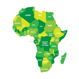  Carte magnétique de l'Afrique, illustré, vert-jaune