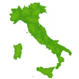  Carte magnétique de l'Italie, illustré, vert
