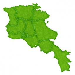  Carte magnétique DE L'Arménie, illustré, vert