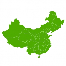  Carte magnétique de la Chine, illustré, vert
