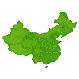  Carte magnétique de la Chine, illustré, vert