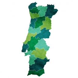  Carte magnétique du Portugal, illustré, vert-bleu