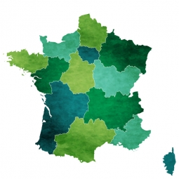  Carte magnétique France, illustré, vert-bleu
