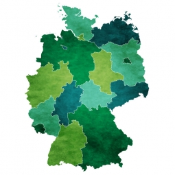  Carte magnétique de l'Allemagne, illustré, vert-bleu