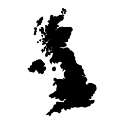  Carte magnétique de la Grande-Bretagne, illustré, noir