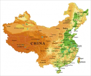  Carte magnétique de la Chine, géographique, COLOREE