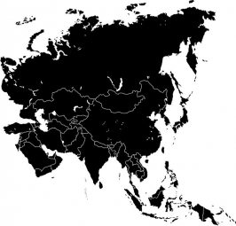  Carte magnétique D'ASIE, illustré, noir