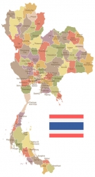  Carte magnétique de la Thaïlande, illustré, COLOREE