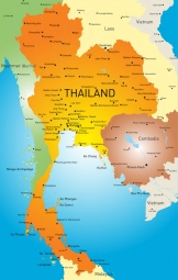  Carte magnétique de la Thaïlande, illustré, COLOREE