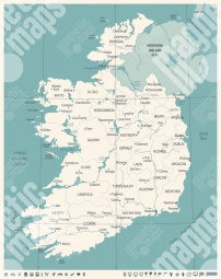  Carte magnétique de l'Irlande, illustré, détaillée