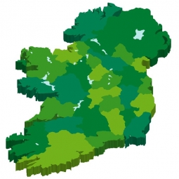  Carte magnétique de l'Irlande, illustré, vert
