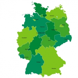  Carte magnétique de l'Allemagne, illustré, vert
