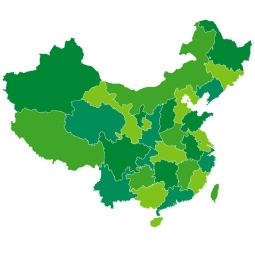  Carte magnétique de la Chine, illustré, vert
