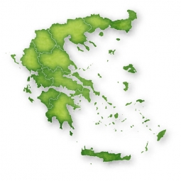  Carte magnétique de la Grèce, illustré, vert