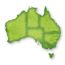  Carte magnétique de l'Australie, illustré, vert