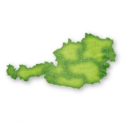  Carte magnétique de l'Autriche, illustré, vert