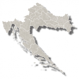  Carte magnétique de la Croatie, illustré, gris