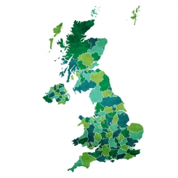  Carte magnétique d'Angleterre, illustré, vert