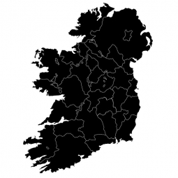  Carte magnétique de l'Irlande, illustré, noir