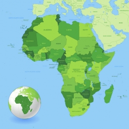 Carte magnétique de l'Afrique, illustré, vert