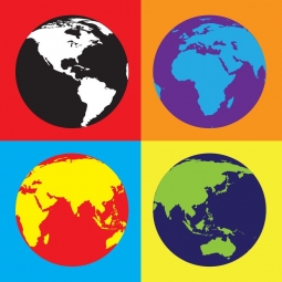  Carte magnétique du monde, illustré, COLOREE